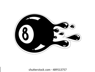 Liquid pool ball. Vector symbol