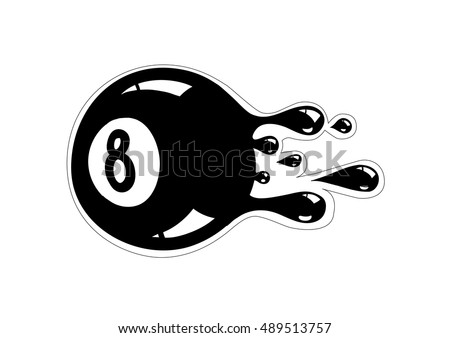 Liquid pool ball. Vector symbol