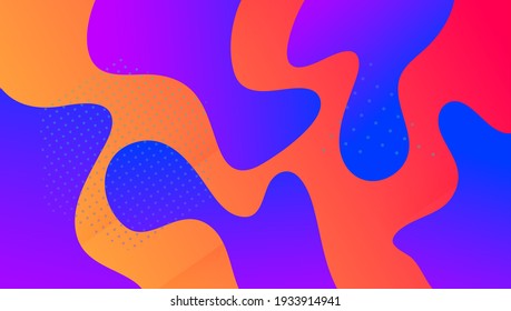 Liquid Poster. Abstract Shapes. Violet Plastic Cover. Flow Dynamic Shape. Digital Texture. Wave Landing Page. Spectrum Flyer. 3d Horizontal Magazine. Violet Liquid Poster