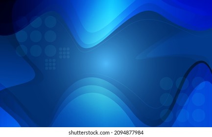 Liquid poster cover in fiery blue color. Bright dark blue abstract geometric template with mixed shapes to use in design. Stylish gradient shape composition. Cool background design for posters
