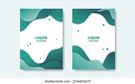 Afiche líquido y gradiente verde