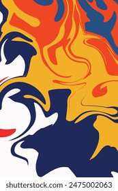 liquid poster minimal illustration pattern template