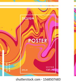 Liquid Poster Of Neon Colored