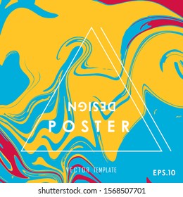 Liquid Poster Of Neon Colored
