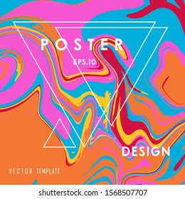 Liquid Poster Of Neon Colored