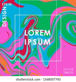 Liquid Poster Of Neon Colored