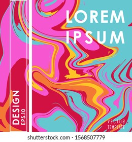 Liquid Poster Of Neon Colored