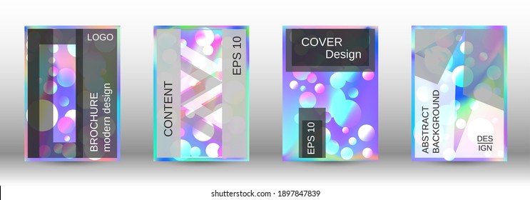 Liquid poster with round shapes.  A set of modern abstract covers. Future futuristic template with abstract balls for design of banner, poster, booklet, report, magazine.