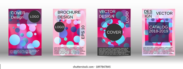 Liquid poster with round shapes.  A set of modern abstract covers. Future futuristic template with abstract balls for design of banner, poster, booklet, report, magazine.