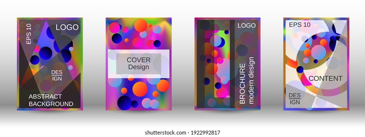 Liquid poster with round shapes.  A set of modern abstract covers. Future futuristic template with abstract balls for design of banner, poster, booklet, report, magazine.