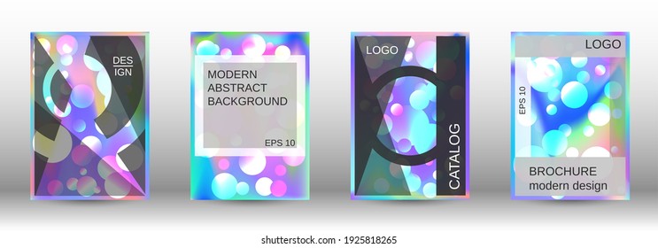 Liquid poster with round shapes.  A set of modern abstract covers. Future futuristic template with abstract balls for design of banner, poster, booklet, report, magazine.