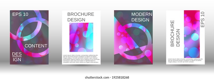 Liquid poster with round shapes.  A set of modern abstract covers. Future futuristic template with abstract balls for design of banner, poster, booklet, report, magazine.