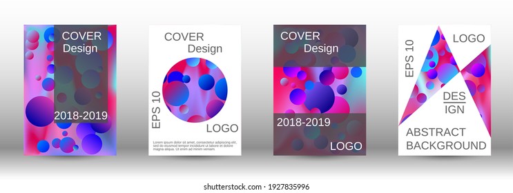 Liquid poster with round shapes.  A set of modern abstract covers. Future futuristic template with abstract balls for design of banner, poster, booklet, report, magazine.