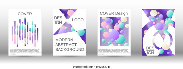 Afiche líquido con formas redondeadas.  Un conjunto de cubiertas abstractas modernas. Futura plantilla futurista con bolas abstractas para el diseño de banner, afiche, librito, reportaje, revista.