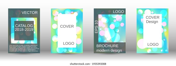 Liquid poster with round shapes.  A set of modern abstract covers. Future futuristic template with abstract balls for design of banner, poster, booklet, report, magazine.