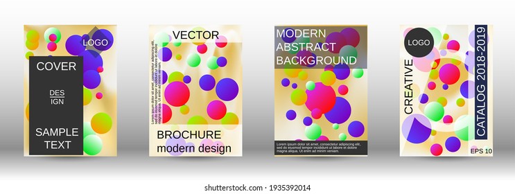 Liquid poster with round shapes.  A set of modern abstract covers. Future futuristic template with abstract balls for design of banner, poster, booklet, report, magazine.