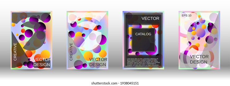 Afiche líquido con formas redondeadas.  Un conjunto de cubiertas abstractas modernas. Futura plantilla futurista con bolas abstractas para el diseño de banner, afiche, librito, reportaje, revista.