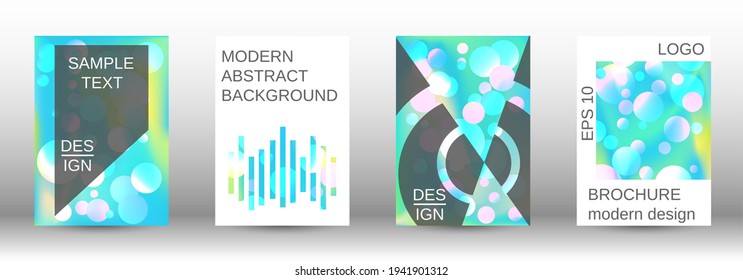 Liquid poster with round shapes.  A set of modern abstract covers. Future futuristic template with abstract balls for design of banner, poster, booklet, report, magazine.