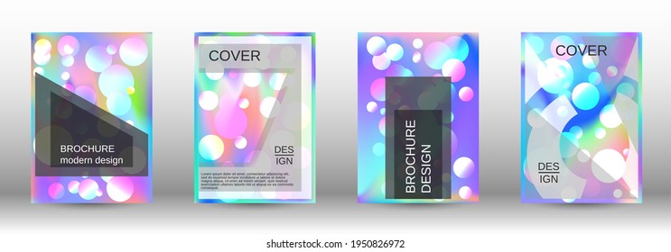 Afiche líquido con formas redondeadas.  Un conjunto de cubiertas abstractas modernas. Futura plantilla futurista con bolas abstractas para el diseño de banner, afiche, librito, reportaje, revista.