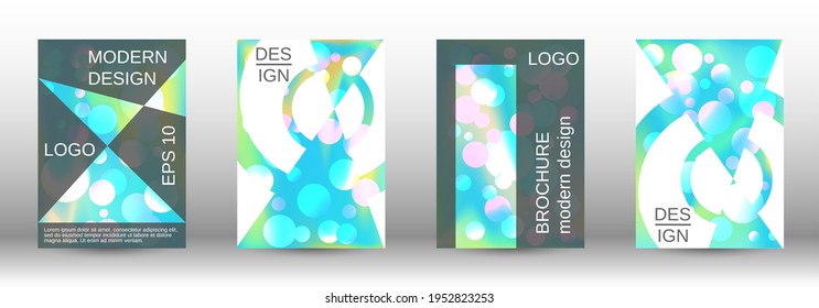 Liquid poster with round shapes. A set of modern abstract covers. Future futuristic template with abstract balls for design of banner, poster, booklet, report, magazine.