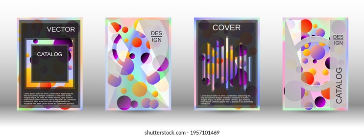 Liquid poster with round shapes.  A set of modern abstract covers. Future futuristic template with abstract balls for design of banner, poster, booklet, report, magazine.