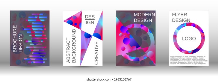 Liquid poster with round shapes.  A set of modern abstract covers. Future futuristic template with abstract balls for design of banner, poster, booklet, report, magazine.