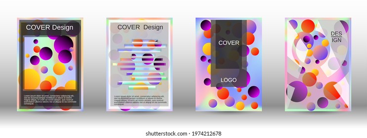 Liquid poster with round shapes.  A set of modern abstract covers. Future futuristic template with abstract balls for design of banner, poster, booklet, report, magazine.