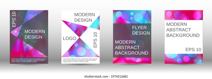 Liquid poster with round shapes.  A set of modern abstract covers. Future futuristic template with abstract balls for design of banner, poster, booklet, report, magazine.