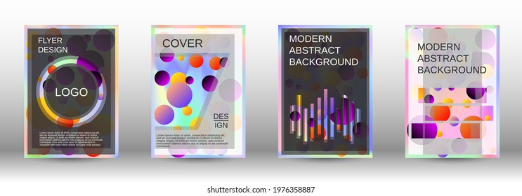 Liquid poster with round shapes.  A set of modern abstract covers. Future futuristic template with abstract balls for design of banner, poster, booklet, report, magazine.