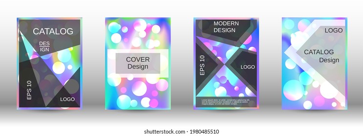 Liquid poster with round shapes.  A set of modern abstract covers. Future futuristic template with abstract balls for design of banner, poster, booklet, report, magazine.