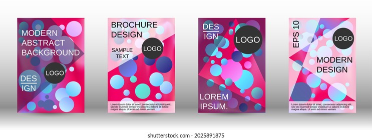 Liquid poster with round shapes.  A set of modern abstract covers. Future futuristic template with abstract balls for design of banner, poster, booklet, report, magazine.
