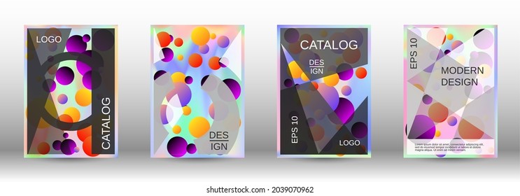 Liquid poster with round shapes.  A set of modern abstract covers. Future futuristic template with abstract balls for design of banner, poster, booklet, report, magazine.