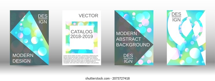 Liquid poster with round shapes.  A set of modern abstract covers. Future futuristic template with abstract balls for design of banner, poster, booklet, report, magazine.