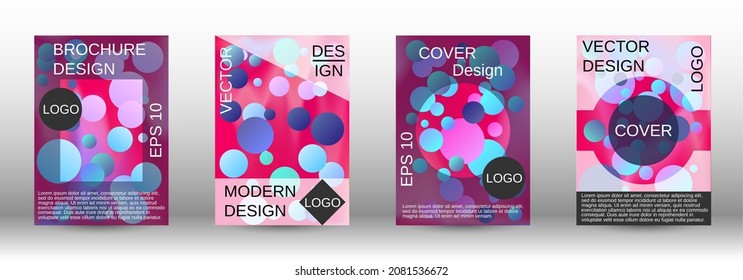 Afiche líquido con formas redondeadas.  Un conjunto de cubiertas abstractas modernas. Futura plantilla futurista con bolas abstractas para el diseño de banner, afiche, librito, reportaje, revista.