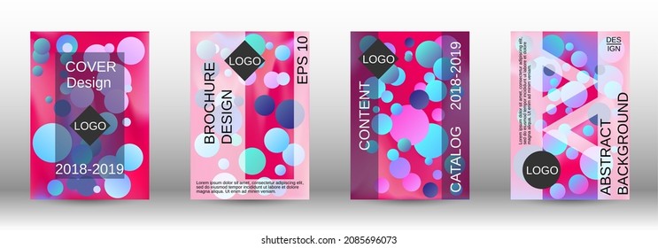 Afiche líquido con formas redondeadas.  Un conjunto de cubiertas abstractas modernas. Futura plantilla futurista con bolas abstractas para el diseño de banner, afiche, librito, reportaje, revista.