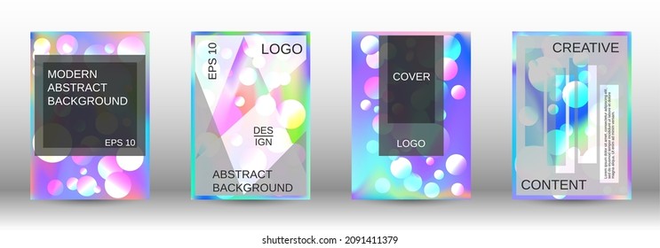 Afiche líquido con formas redondeadas.  Un conjunto de cubiertas abstractas modernas. Futura plantilla futurista con bolas abstractas para el diseño de banner, afiche, librito, reportaje, revista.