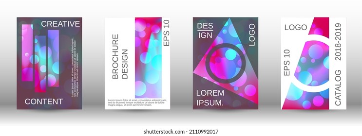 Afiche líquido con formas redondeadas.  Un conjunto de cubiertas abstractas modernas. Futura plantilla futurista con bolas abstractas para el diseño de banner, afiche, librito, reportaje, revista.