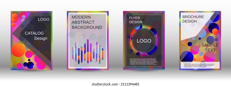 Liquid poster with round shapes.  A set of modern abstract covers. Future futuristic template with abstract balls for design of banner, poster, booklet, report, magazine.