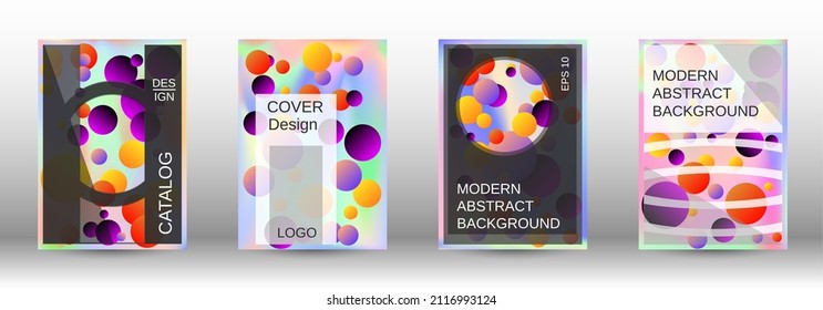 Afiche líquido con formas redondeadas.  Un conjunto de cubiertas abstractas modernas. Futura plantilla futurista con bolas abstractas para el diseño de banner, afiche, librito, reportaje, revista.