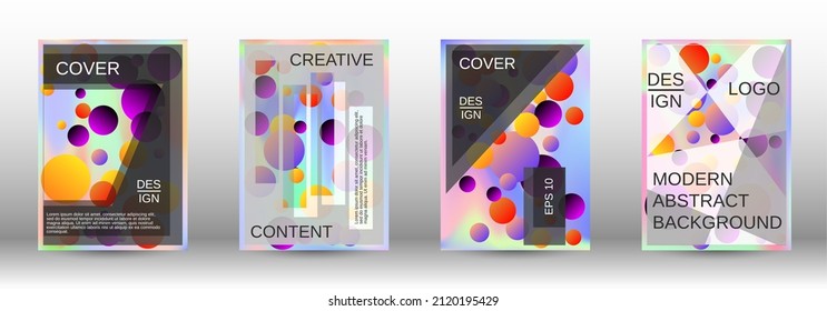 Liquid poster with round shapes.  A set of modern abstract covers. Future futuristic template with abstract balls for design of banner, poster, booklet, report, magazine.