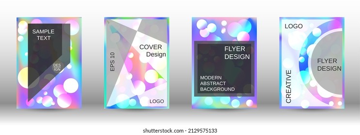 Liquid poster with round shapes.  A set of modern abstract covers. Future futuristic template with abstract balls for design of banner, poster, booklet, report, magazine.