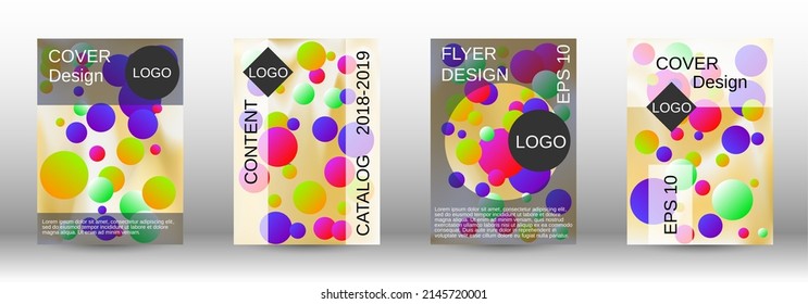 Liquid poster with round shapes.  A set of modern abstract covers. Future futuristic template with abstract balls for design of banner, poster, booklet, report, magazine.