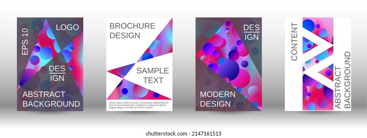Afiche líquido con formas redondeadas.  Un conjunto de cubiertas abstractas modernas. Futura plantilla futurista con bolas abstractas para el diseño de banner, afiche, librito, reportaje, revista.