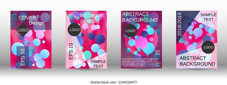 Liquid poster with round shapes.  A set of modern abstract covers. Future futuristic template with abstract balls for design of banner, poster, booklet, report, magazine.