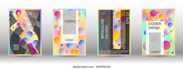 Afiche líquido con formas redondeadas.  Un conjunto de cubiertas abstractas modernas. Futura plantilla futurista con bolas abstractas para el diseño de banner, afiche, librito, reportaje, revista.