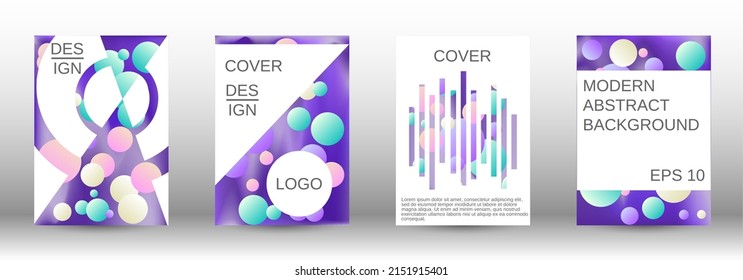 Afiche líquido con formas redondeadas.  Un conjunto de cubiertas abstractas modernas. Futura plantilla futurista con bolas abstractas para el diseño de banner, afiche, librito, reportaje, revista.