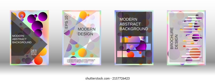 Liquid poster with round shapes.  A set of modern abstract covers. Future futuristic template with abstract balls for design of banner, poster, booklet, report, magazine.