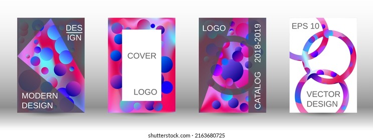 Liquid poster with round shapes.  A set of modern abstract covers. Future futuristic template with abstract balls for design of banner, poster, booklet, report, magazine.
