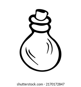 Liquid potion bottle, magic elixir, gaming icon.
Game icon gui for game apps user interface. Vector illustration in cartoon style isolated on white background