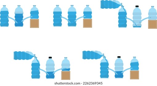 Flüssigkeitsdruckversuch, mit Wasser gefüllte Behälter, Archimedes-Prinzip